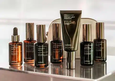 endota's range of serums displayed on bench